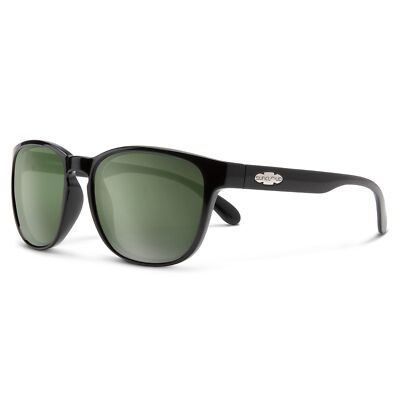 Suncloud Loveseat Sunglasses Unisex Black Polarized Gray Green Lenses
