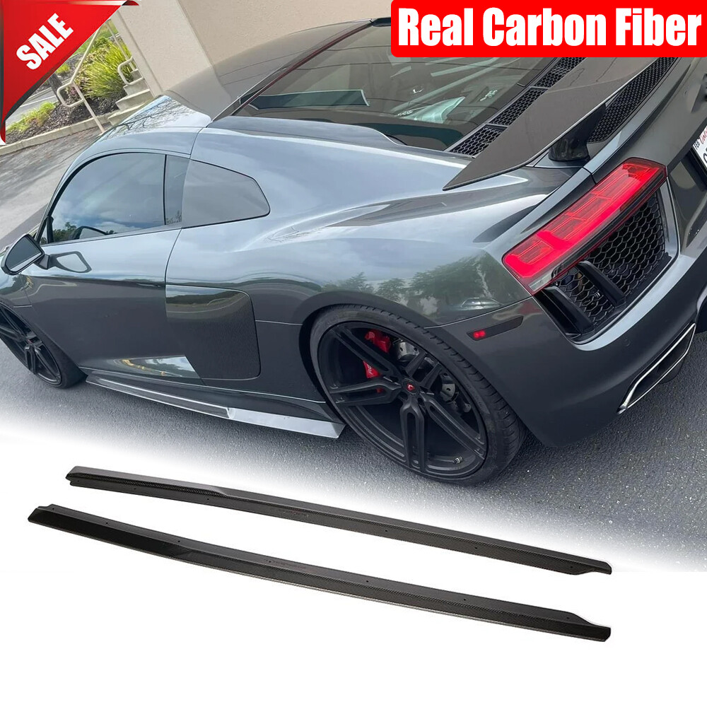 For Audi R8 V10 Gen 2 2016-2019 Real Carbon Side Skirts Lip Extensions Spoiler