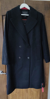 MAISON LENER LADIES BLACK WOOL COAT SIZE 40 UK 12