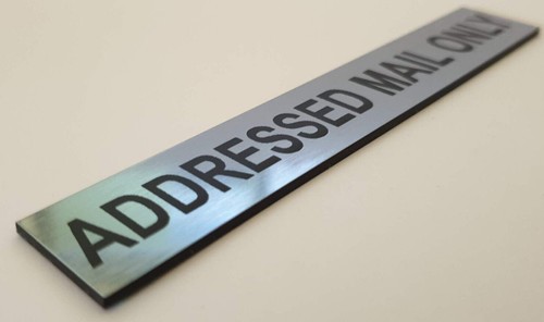 Addressed Mail Only Sign for Mailbox Letter Box 30 Colours 7 Small Medium Sizes - Picture 19 of 125