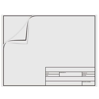 Architectural Vellum Paper 18'' x 24'' Translucent White Border 10 Sheets