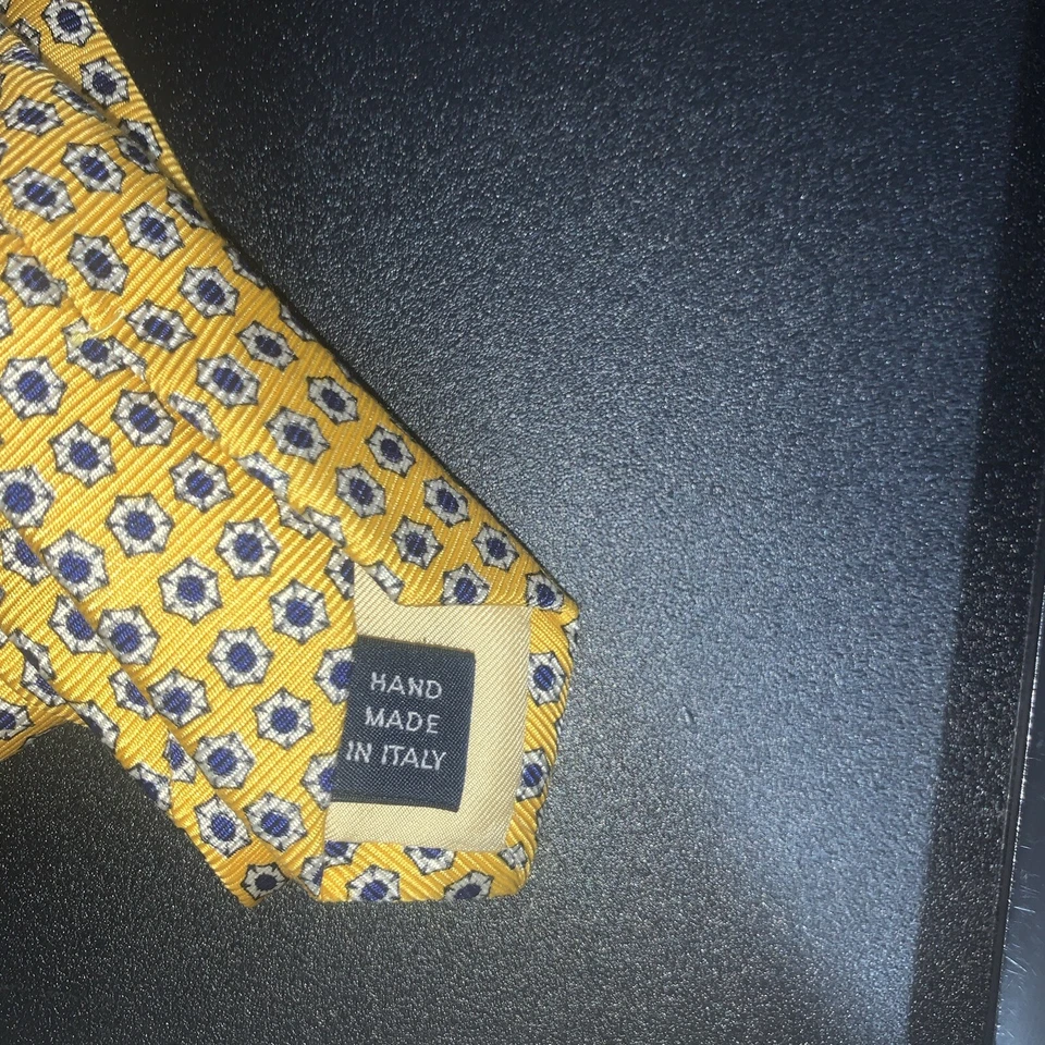 Corbata de cuello de seda geométrica amarilla Polo Ralph Lauren para hombre Foto 2 de 3