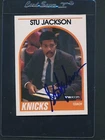 1989/90 Hoops #60 Stu Jackson Knicks Signed Auto *D8567