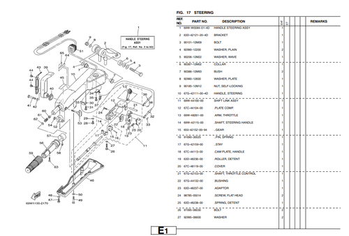 69W-W0084-01-4D HANDLE STEERING ASSY FOR Yamaha Outboard 4 Stroke F50 F60 50 HP - Picture 12 of 12