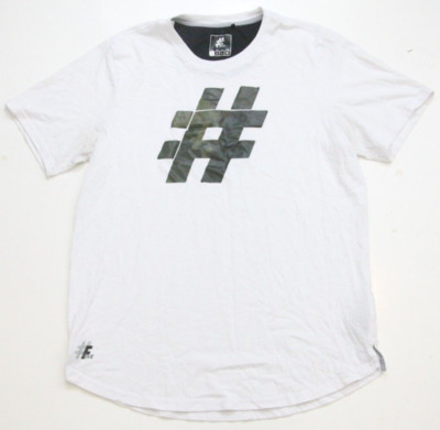 Large Free The Future White Black Cotton Short Sleeve Hashtag Tee T-Shirt 1-557