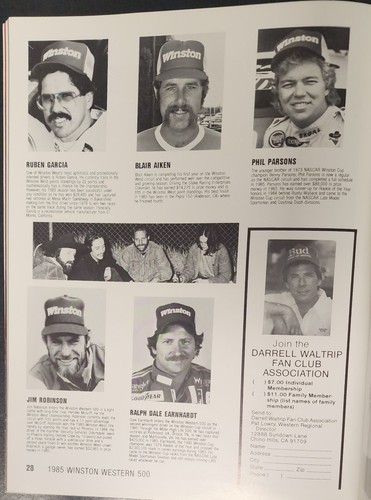 NASCAR Winston Western 500 Souvenir Program noviembre 1985 Bill Elliott cubierta - Imagen 4 de 4