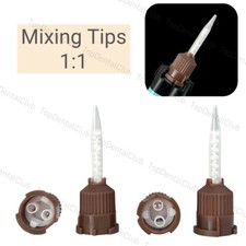 50pcs Dental Mixing Tips Temporary Cement Impression Material Brown Mixed 1:1