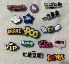 15 pc phrase pattern crocs clogs charms accessories for teens kids him her gift