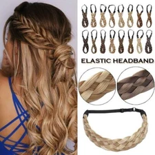 Real Thick Plaited Headband Hairpiece Hair Plait Chunky Braided Hairband Woman