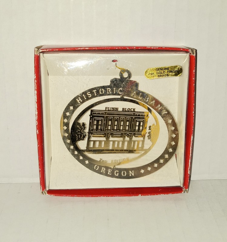 HISTORIC ALBANY OREGON Flinn Block Christmas Ornament pacific northwest pnw NEW