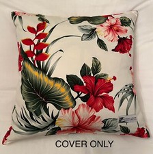 Local Design Hawaii Tropical Print Hibiscus Monstera 18 X 18 Pillow Cover Floral