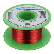 BNTECHGO 32 AWG Magnet Wire 4 oz - 0.0078" Red Enameled Copper Coil