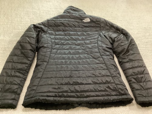 north face Girls reversible Fleece/quilted Black Winter Ski Coat Sz XL 18 - Picture 4 of 10