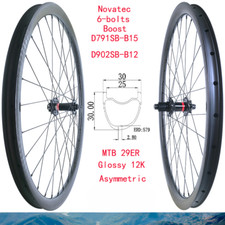 Set Ruote 29er MTB XC Carbonio Mountain Bike Ruote Asimmetriche 30X30mm 6 Bulloni Mozzo