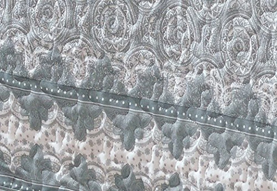 Mk Collection 7pc Queen Size Bedspread Quilt Over Size 106" X 95" Yellow Coas... - Image 3 of 3