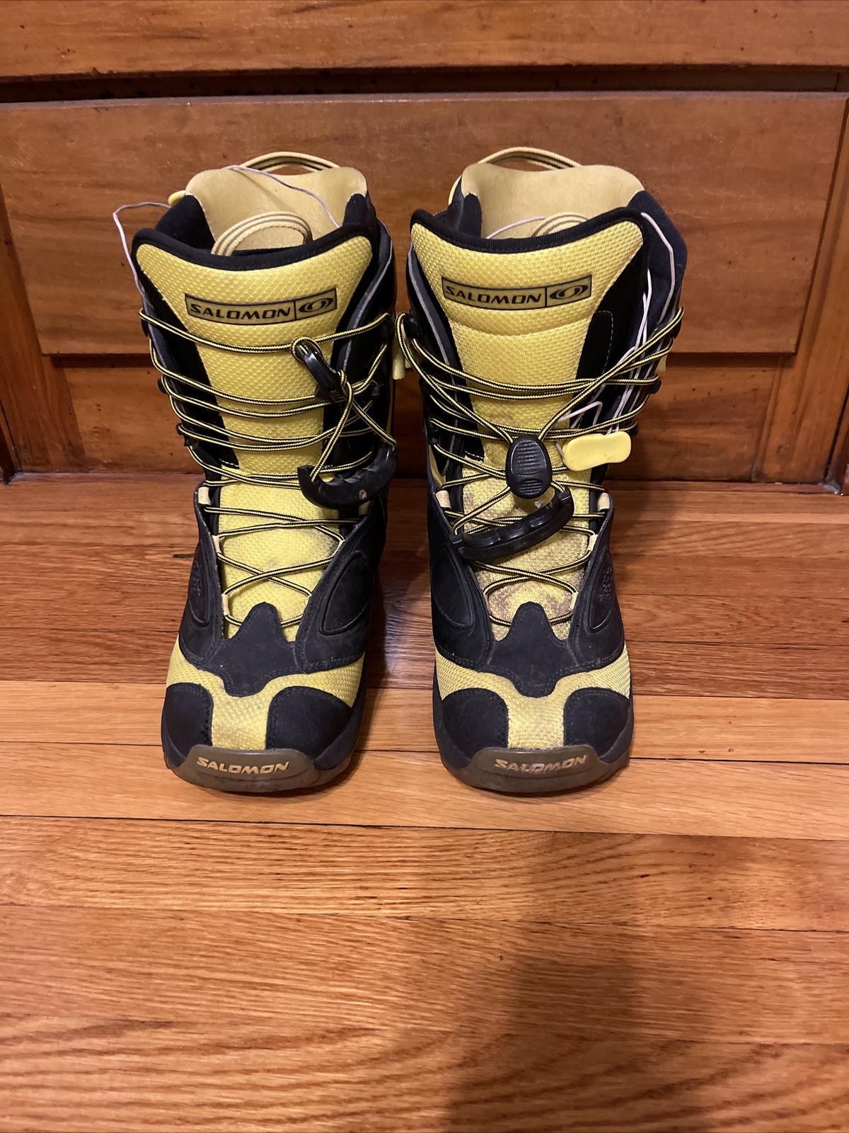 Stivali da snowboard da uomo neri e gialli Salomon Synapse Customfit 3D taglia 9 5