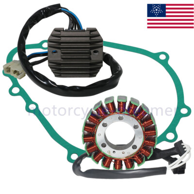 Magneto Stator+Voltage Rectifier+Gasket for Kawasaki ZX-6R ZX636 Ninja 2005-2006