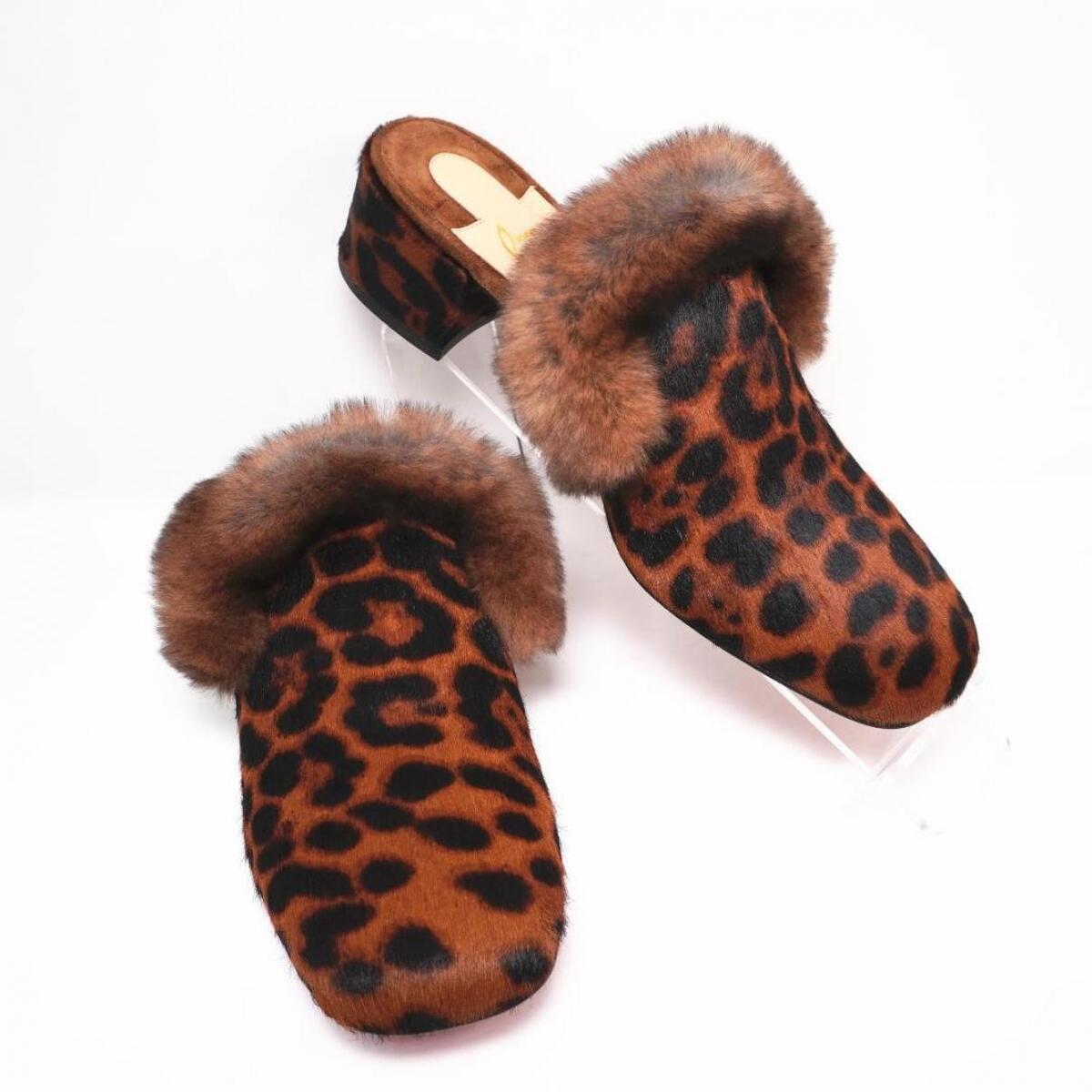 Christian Louboutin women's leopard print low chunky heel Christian Louboutin women's leopard print low chunky heel