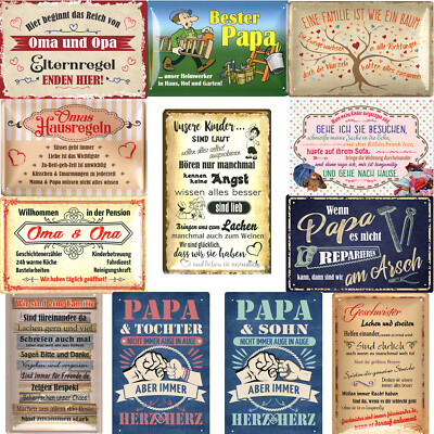 Blechschilder Oma Opa Papa Mama Geschenk Schild 20x30cm Männer Frauen