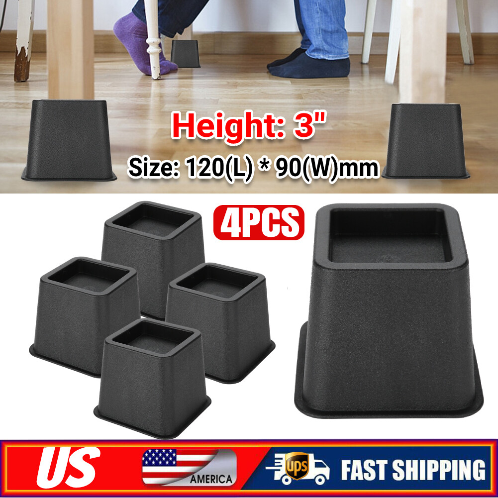 Adjustable 3 Inch Bed Lifters Set Home Bed Legs Risers Furniture