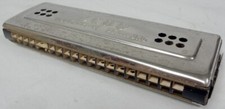 Vintage M. Hohner Echo Glockenreine Stimmung Silver Harmonica Made in Germany 