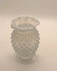 Fenton Opalescent Hobnail Mini Vase 3.5” Ruffle Match Holder Bud Vase Opalescent