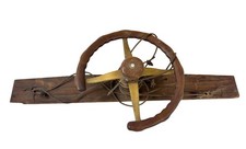 Stewart Mfg Chicago USA Metal/ Wood Boat Steering Wheel Cable Pulley Dashboard