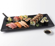 Rectangular Melamine Plates Sushi Sashimi Appetizer Black 10 Pc 10-1/2" X 4-1/2