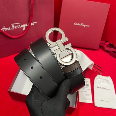 #ad Salvatore Ferragamo Gancini Men#x27;s Reversible Leather Belt $95.00
