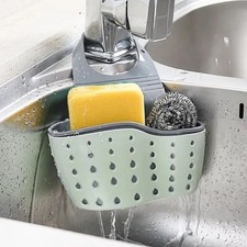 Fregadero de cocina colgante cesta de drenaje ajustable esponja soporte jabón organizador