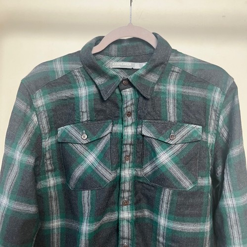 Icebreaker Merino Wool Plaid Shirt Sz M Button Up Green - Picture 4 of 12