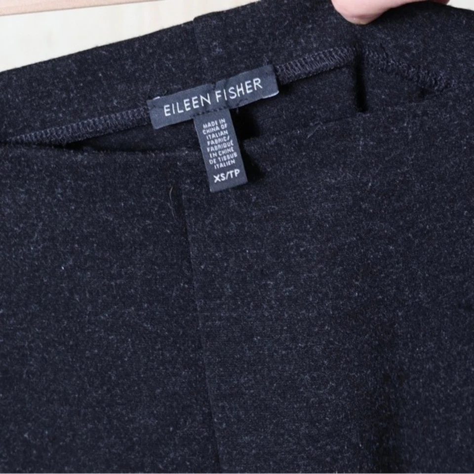 EILEEN FISHER Ponte Wide Leg Pants Charcoal Black Size XS - Image 4 of 4