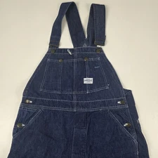 Vintage Hercules Overalls Mens Large Blue Denim Bib Workwear Union Made 60s