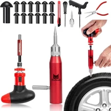 Richcat Tubeless Tire Puncture Repair Kit with Mushroom 12pcs Mini Plug 