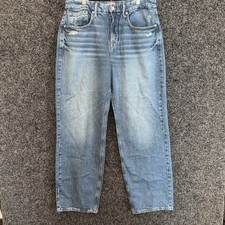 Good American Good 90s Relaxed High Rise Jeans Wide Leg Size 8/29 Distressed