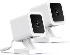 2 Pack Wyze Cam v3 with Color Night Vision, Wired 1080p HD Security Camera