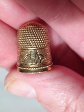 Antique GOLD SEWING THIMBLE SIMONS BROTHERS 14K VG "Marked 14k On Inside"