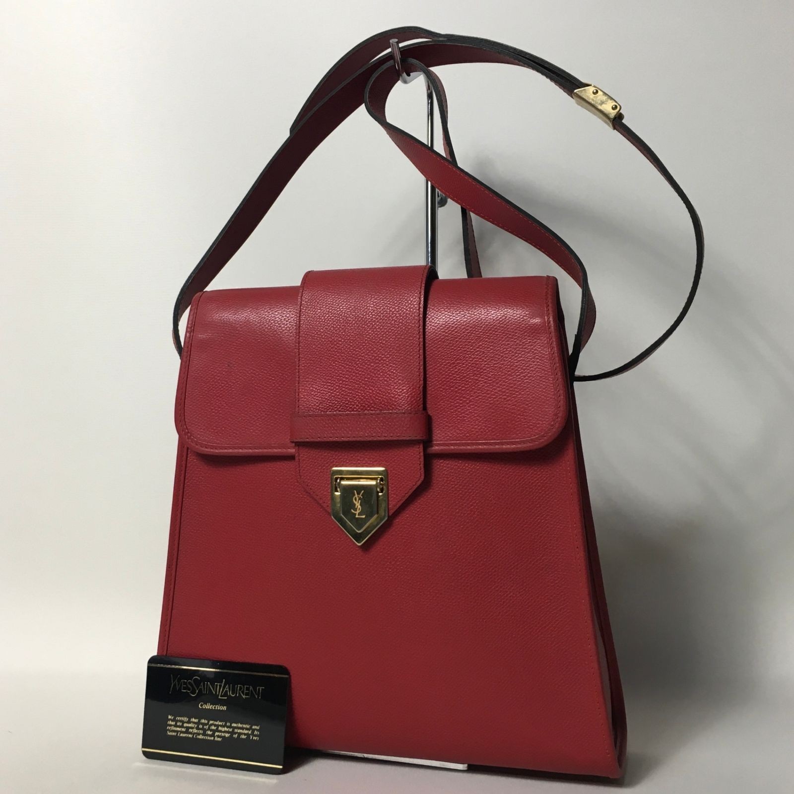 2506 160 Borsa a tracolla Yves Saint Laurent in pelle rossa