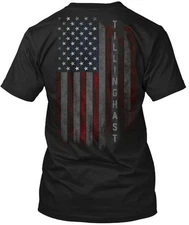 Tillinghast Family American Flag T-Shirt Made in the USA Size S to 5XL
