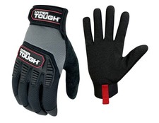 Hyper Tough Heavy Duty Impact Gloves, Black Red and Gray, Polyester, Adult Men's