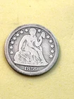 1859-O Seated Liberty Silver Dime Nice Coin! FINE Has residue on back!