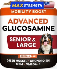 Advanced Glucosamine Hip  Joint Supplement for Senior Dogs - Green Lipped