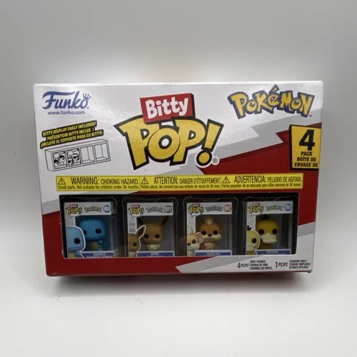 Funko Bitty Pop! Pokémon Series 1 4-Pack Vinyl Figures w/ Shelf Squirtle Pikachu