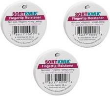 LEE Sortkwik Fingertip Moisteners 3-Pack, 3/8 oz, Pink - Enhance Work Efficiency