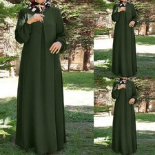 Women Islamic Arab Robe Muslim Dresses Jilbab Abaya Prayer Kaftan Maxi Dress