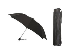 Rainbrella 48136 Black Nylon Canopy Metal Handle Collapsible Umbrella 42 in.