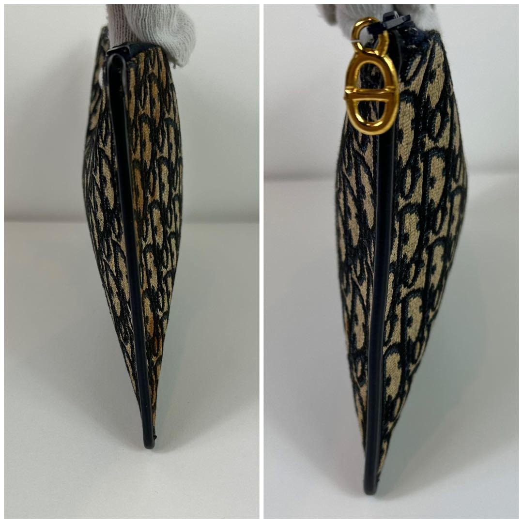 バッグ Christian Dior Trotter Clutch Bag Christian Dior Trotter Canvas Leather Navy Clutch Bag Authentic