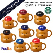 Starbucks Korea x KBO Baseball Bearista Cap Mug 350ml All 8 Teams Official