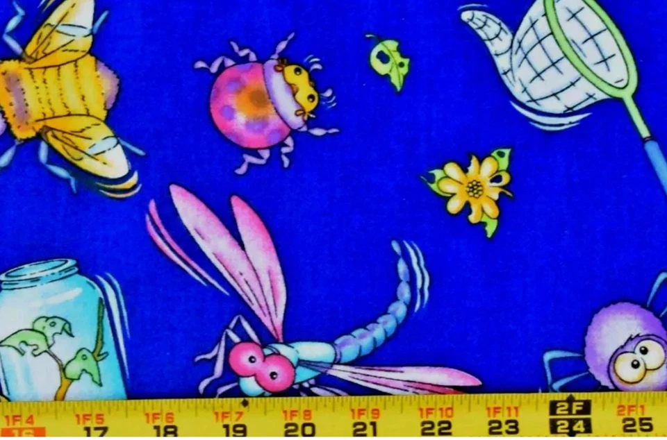 Daisy Kingdom Bugzy Allover Pattern Cotton Fabric 32" W x 29" L - Image 4 of 4
