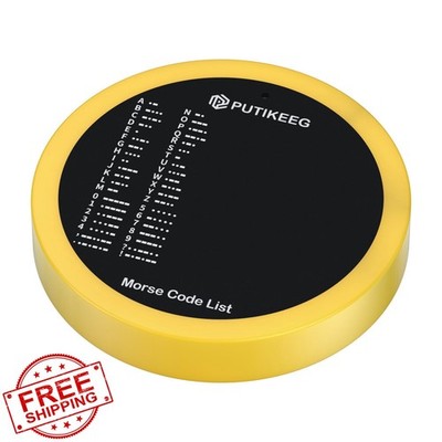 PUTIKEEG Yellow Morse Code Round Table Key Shortwave Radio Learning